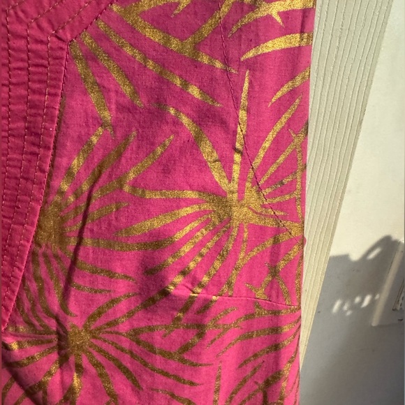 Gretchen Scott Designs Starburst Vneck Sleeveless Dress Pink Gold Size Small - Picture 5 of 12